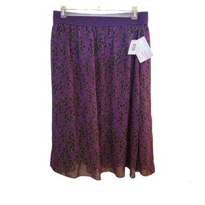 Purple Lularoe Feather Maxi Skirt size M Mod Womens New With Tags